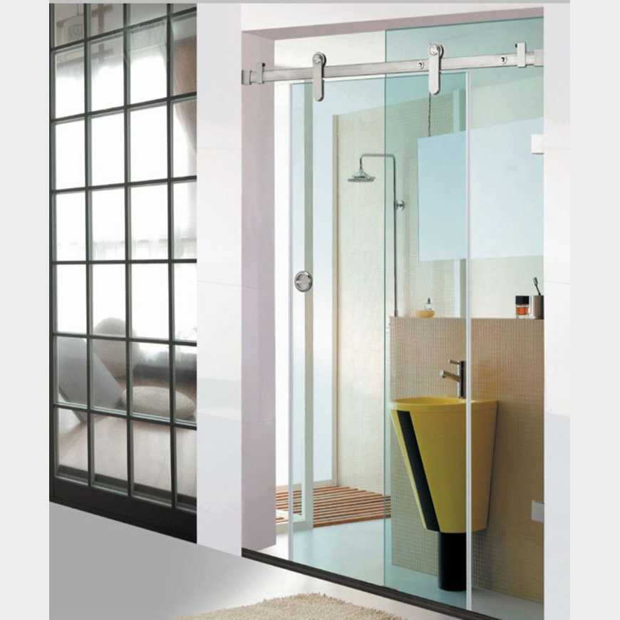 Những mẫu vách kính tắm phổ biến 5 Vách tắm kính 1 cánh lùa ray inox
