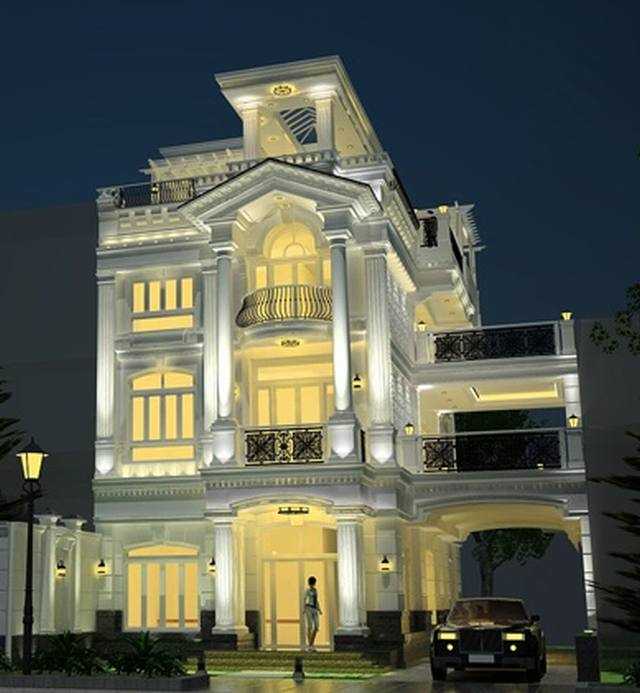Ngắm nhìn 30 mẫu nhà biệt thự đẹp với cửa nhôm kính 4 Mẫu biệt thự 3 tầng kiểu pháp thiết kế với của nhôm kính màu trắng