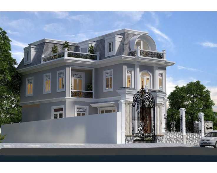 Ngắm nhìn 30 mẫu nhà biệt thự đẹp với cửa nhôm kính 8 Mẫu biệt thự kiểu pháp hiện đại với cửa nhôm kính