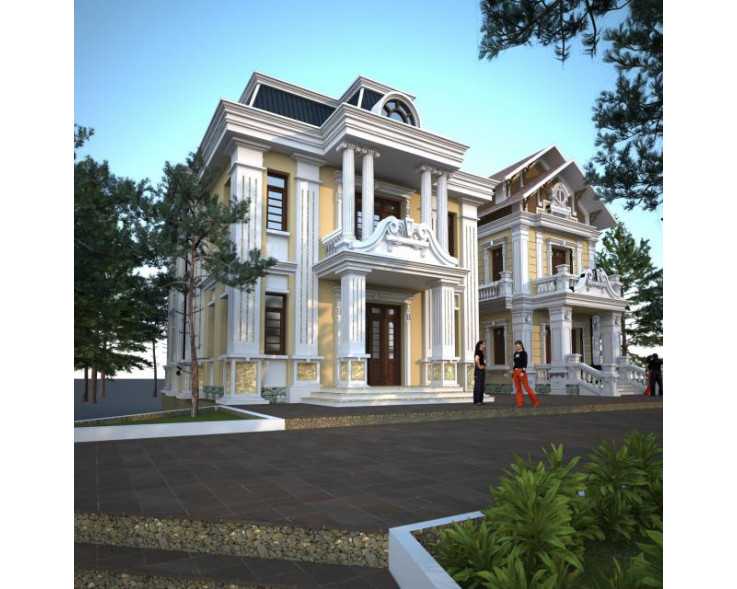 Ngắm nhìn 30 mẫu nhà biệt thự đẹp với cửa nhôm kính 17 Mẫu Pháp cổ điển