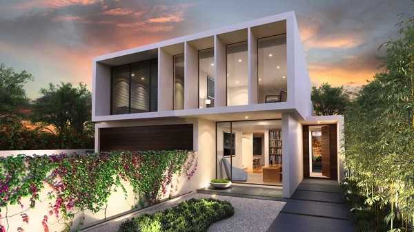 Mẫu nhà đẹp năm 2020 với cửa nhôm kính xu hướng cửa hiện đại 16 Mẫu nhà 2 tâng với 5 phòng ngủ, 1 phòng khác và 1 phòng ăn