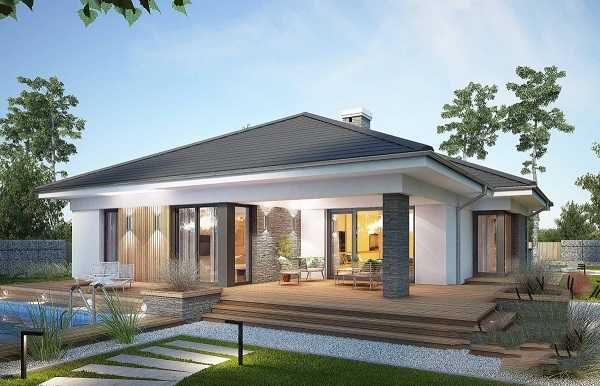 Nhà cấp 4 đẹp hiện đại với xu hướng cửa nhôm kính hứa hen gây sốt năm 2020 3 Mẫu nhà vườn sử dụng cửa nhôm kính với thiết kế cung quanh tường chạm đá hiện đại