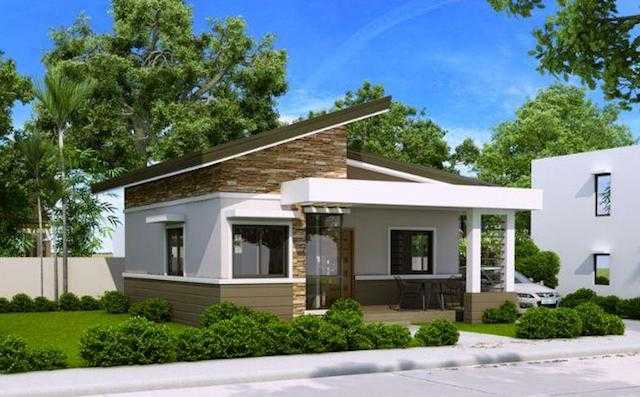 Nhà cấp 4 đẹp hiện đại với xu hướng cửa nhôm kính hứa hen gây sốt năm 2020 4 Mẫu nhà cấp 4 mái chéo