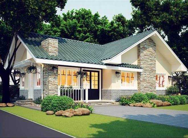 Nhà cấp 4 đẹp hiện đại với xu hướng cửa nhôm kính hứa hen gây sốt năm 2020 5 Mẫu nhà cấp 4 sử dụng cửa nhôm kính màu trắng