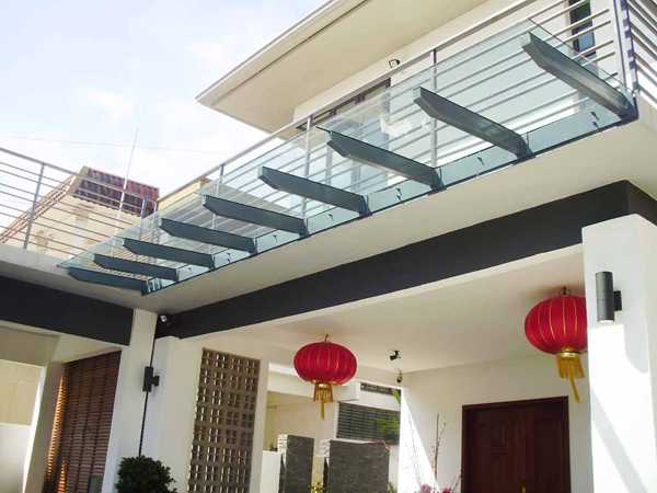 30 mẫu mái kính đẹp hiện đại, chi phí thấp 23 Mái Che Mái Hiên Kính Cường Lực đẹp